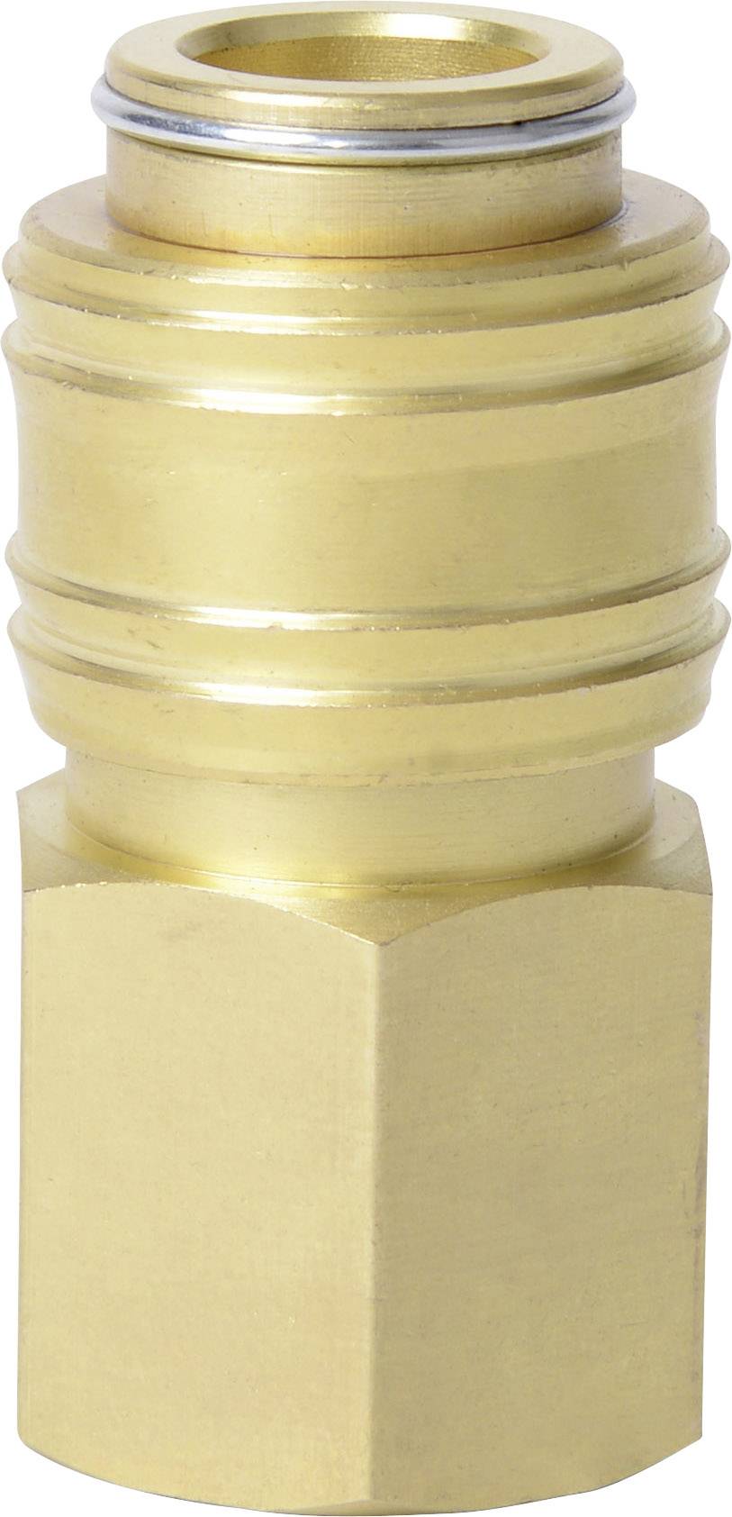 Raccord rapide en laiton à boîtier cylindrique, adapté aux applications haute pression, présentant un design cannelé pour une meilleure adhérence.