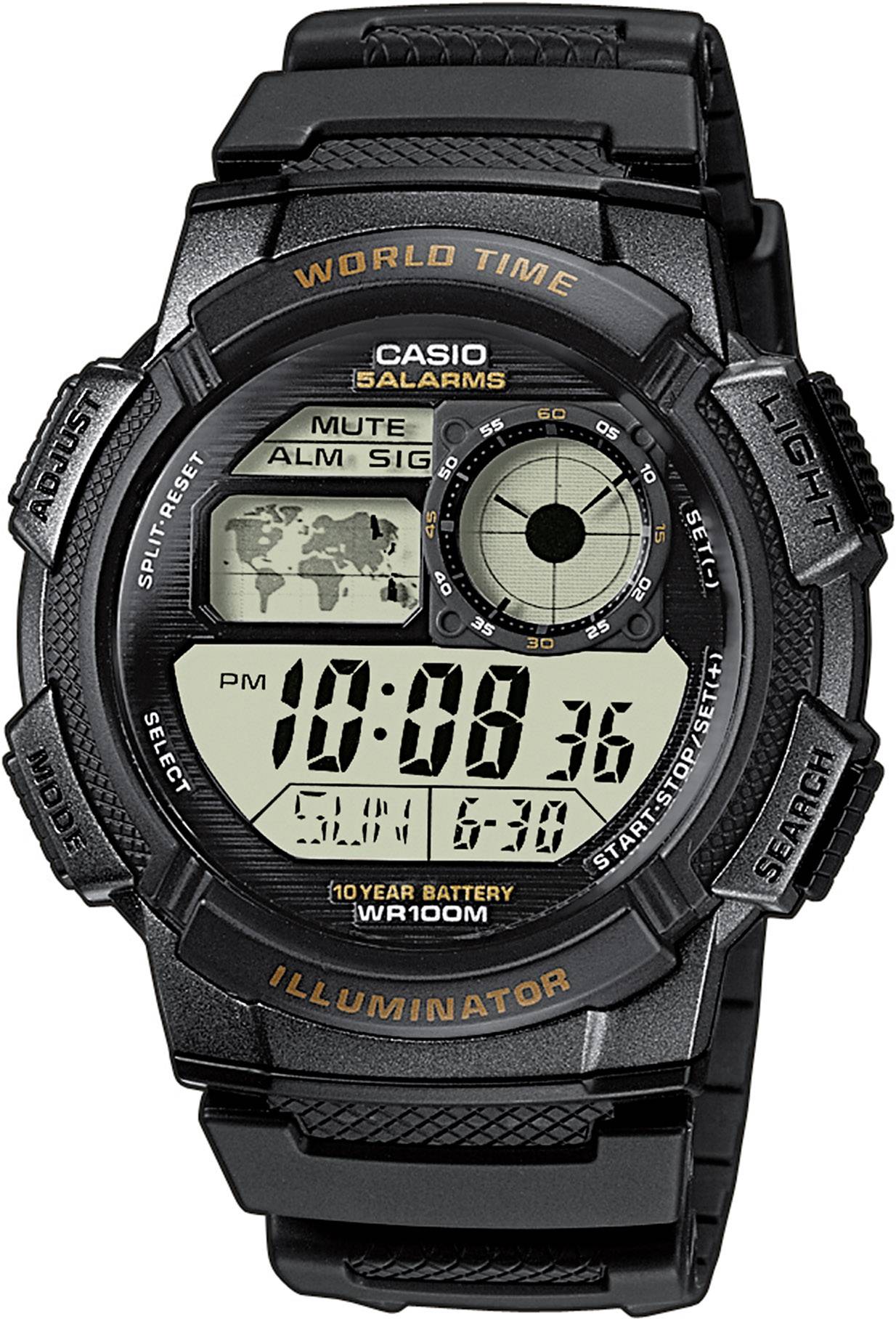Casio à quartz Montre-bracelet AE-1000W-1AVEF (L x l x H) 48.1 x 43.7 x 13.7 mm noir Matériau du boîtier=Résine Matériau