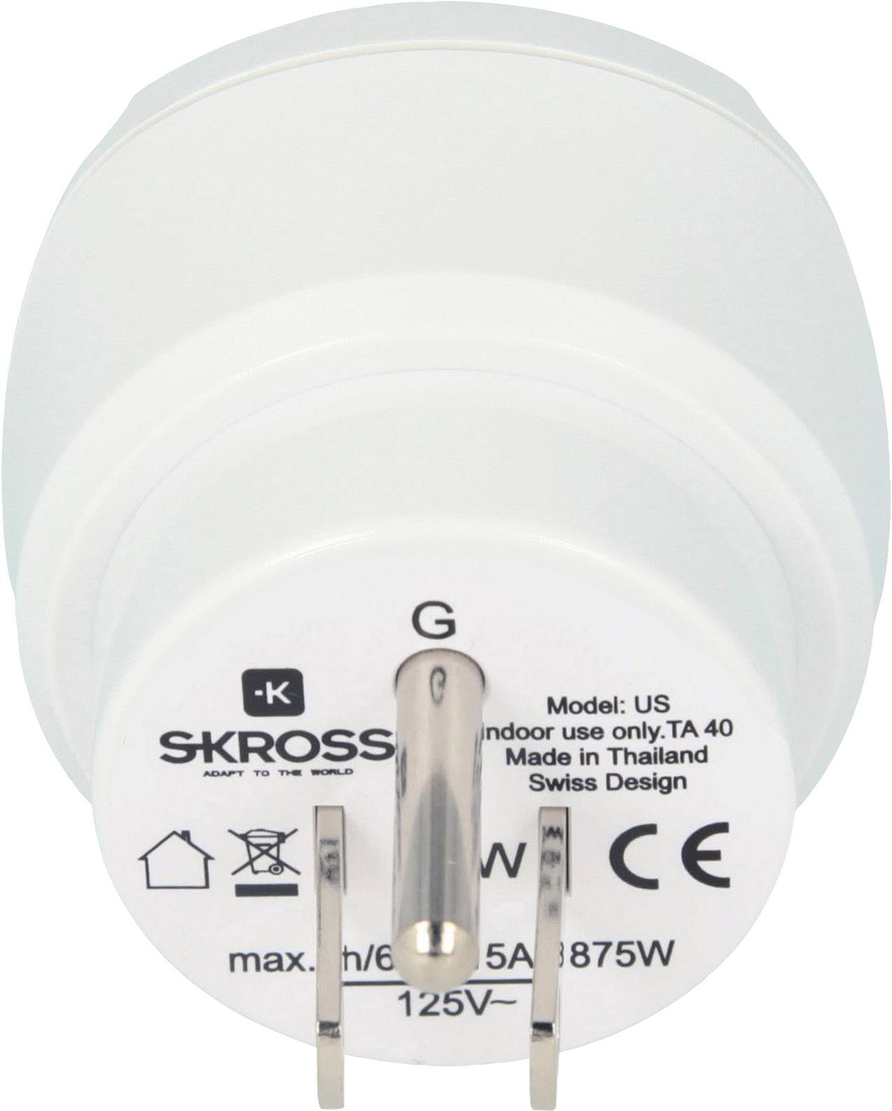 Skross 1.500203-E Adaptateur de voyage CA EU to USA