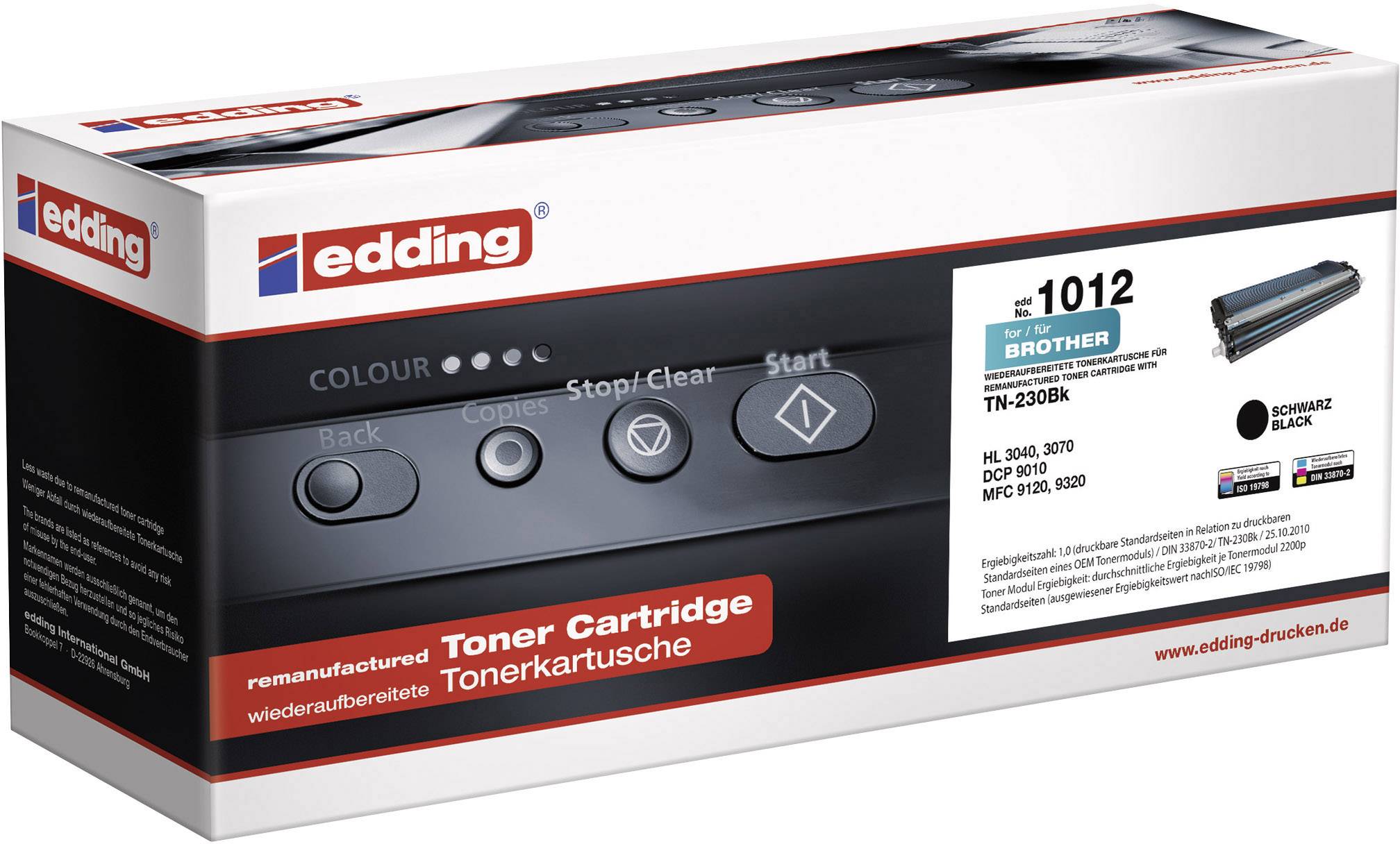Cassette de toner Edding edding 1012 remplace Brother TN-230BK, TN230BK compatible noir 2200 pages