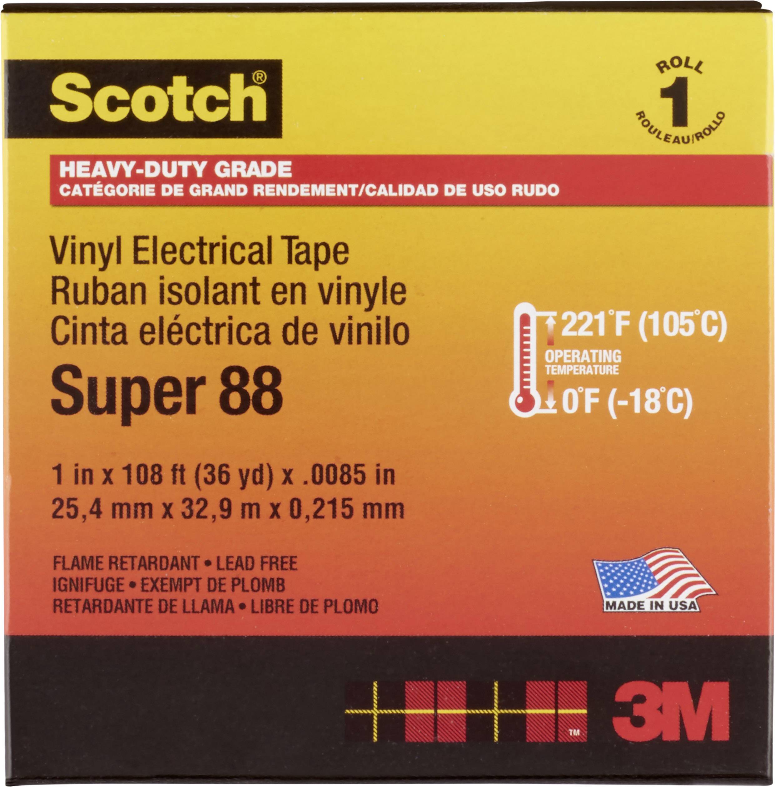 Scotch SUPER88-25X33 Ruban isolant Scotch® noir (L x l) 33 m x 25 mm 1 pc(s)