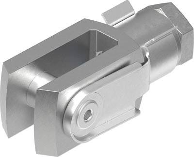 Composant articulé métallique avec des éléments cylindriques et rectangulaires, utilisé pour connecter des pièces mécaniques.