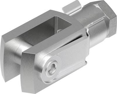 Une pièce mécanique métallique avec une extrémité hexagonale et une articulation rotative, principalement de couleur argent.