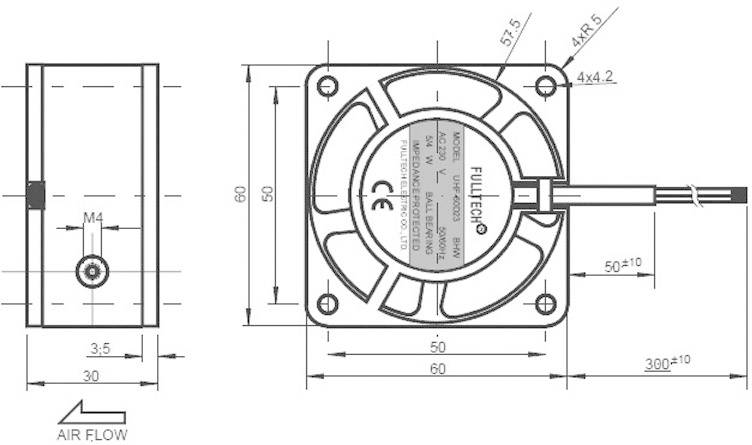 SEPA UF60D23BHW Ventilateur axial 230 V/AC 14 m³/h (L x l x H) 60 x 60 x 30 mm