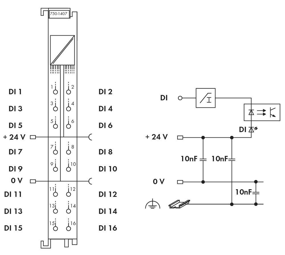 API - Module d'entrée numérique WAGO 750-1407 24 V/DC 1 pc(s)