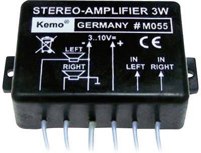 Amplificateur stéréo (kit monté) Kemo M055 9 V/DC 3 W 8 Ω 1 pc(s)