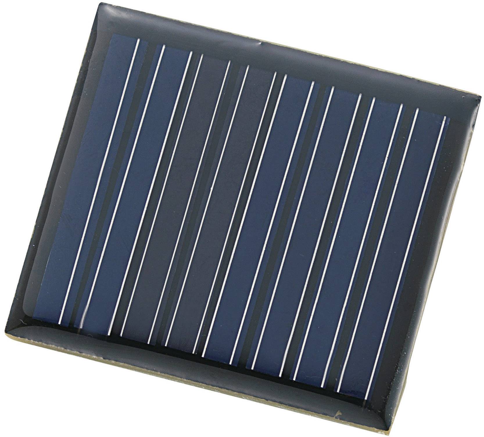 Cellule solaire carrée avec des lignes blanches parallèles sur un fond bleu foncé. Composant principal pour la production d'énergie solaire.