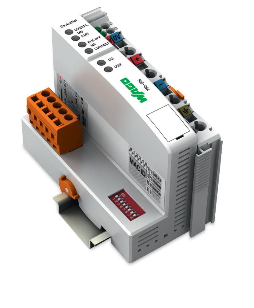 Module d'automatisation industriel avec plusieurs connexions et des connexions codées par couleur pour une identification et un raccordement faciles.