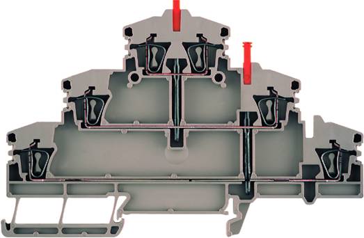 Coupe transversale d'un composant technique multicouche avec plusieurs chambres séparées par des cloisons verticales et horizontales.