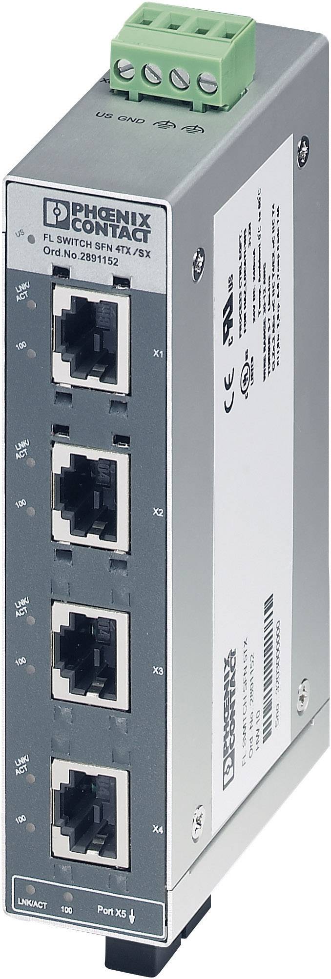 Commutateur Ethernet industriel Phoenix Contact FL SWITCH SFN 4TX/FX 2891851 1 pc(s)