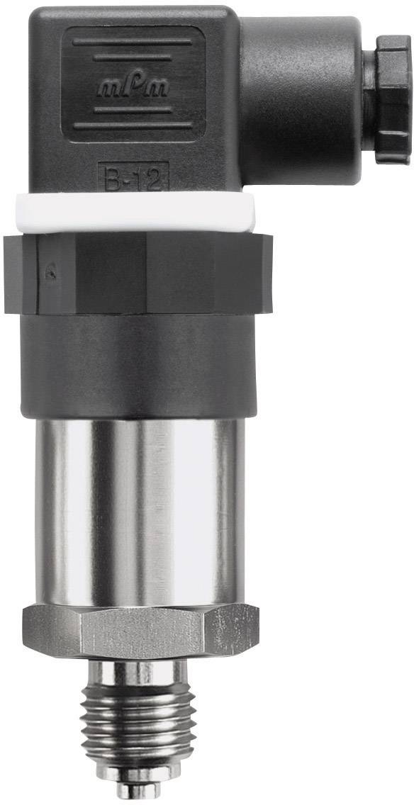 Ein Drucksensor mit Metallgehäuse und Kunststoffanschluss, geeignet zur Messung von Druck in industriellen Anwendungen.
