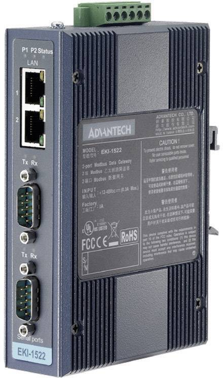 Convertisseur d'interface RS-232, RS-422, RS-485 Advantech EKI-1522-CE Nbr. de sorties: 2 x 12 V/DC, 24 V/DC 1 pc(s)
