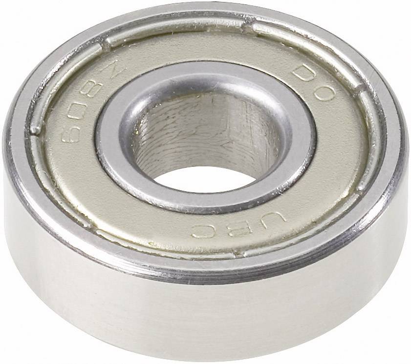 Un roulement à billes en métal composé d'une bague intérieure et d'une bague extérieure avec une rangée de billes entre les deux. Idéal pour la mécanique et la construction mécanique.