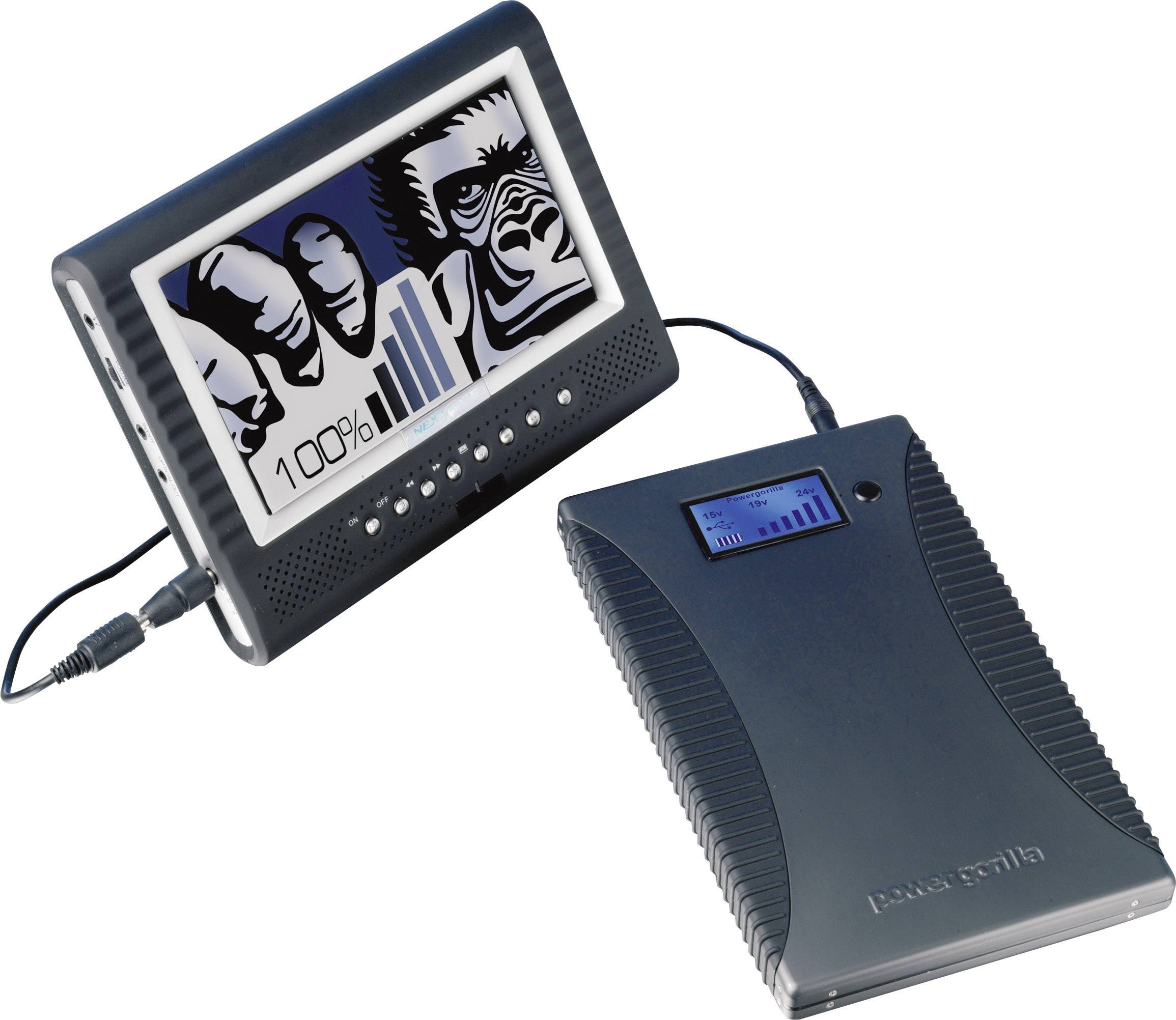 Power Traveller Powergorilla Powerbank (batterie supplémentaire) 24000 mAh Quick Charge 3.0 LiPo USB-A noir Extérieur, Affichage