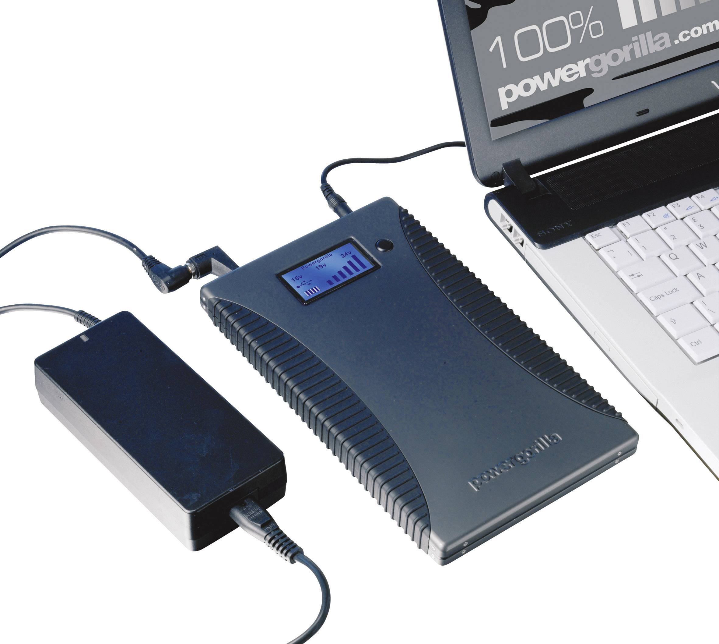 Power Traveller Powergorilla Powerbank (batterie supplémentaire) 24000 mAh Quick Charge 3.0 LiPo USB-A noir Extérieur, Affichage