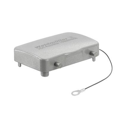 Un composant rectangulaire gris avec connexion de câble, utilisé dans les circuits électroniques. Texte sur le composant : 'Weidmüller'.
