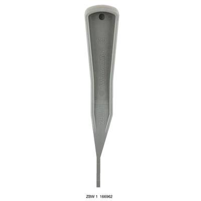 Tournevis gris isolé avec manche en plastique, marqué 'ZBW 1'. Adapté aux travaux électriques.