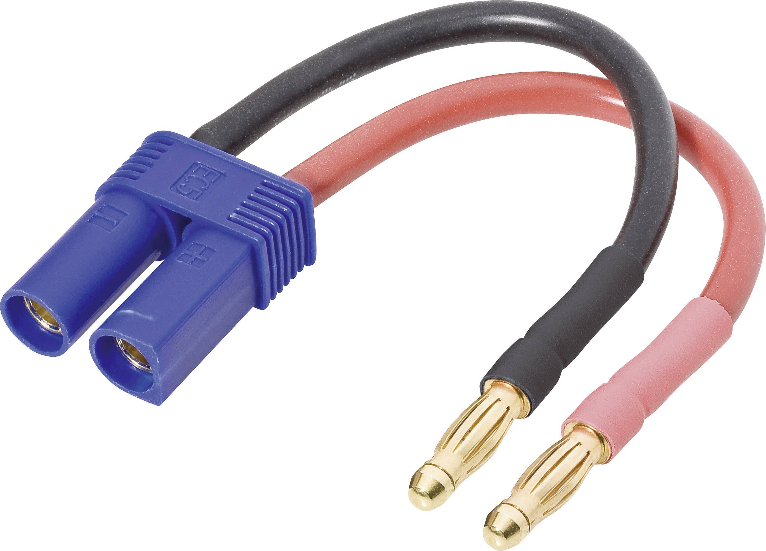 Câble adaptateur LiPo Modelcraft 56323 [1x EC5 femelle - 2x banane mâle] 10.00 cm 4 mm²