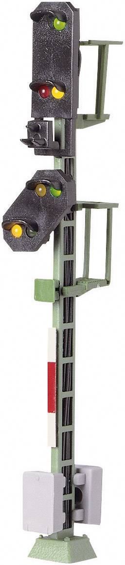 Signal lumineux d'entrée de la Deutsche Bahn (chemins de fer allemands) avec signal d'annonce, 7 LED