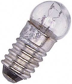 Une petite ampoule à culot à vis Edison, souvent utilisée dans les lampes de poche ou les petits appareils électriques.