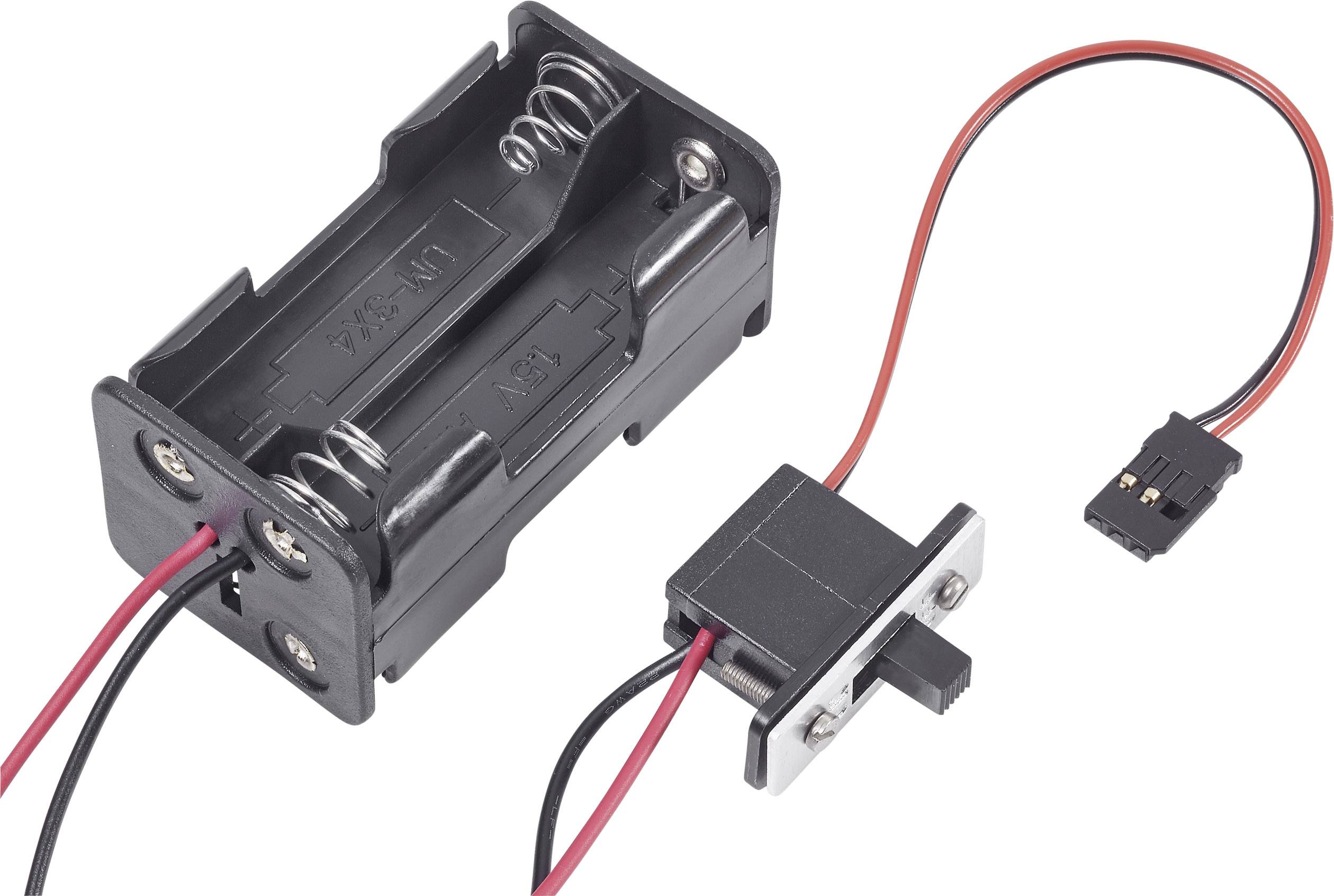 Modelcraft Boîtier de piles avec commutateur Système de connecteur: Futaba