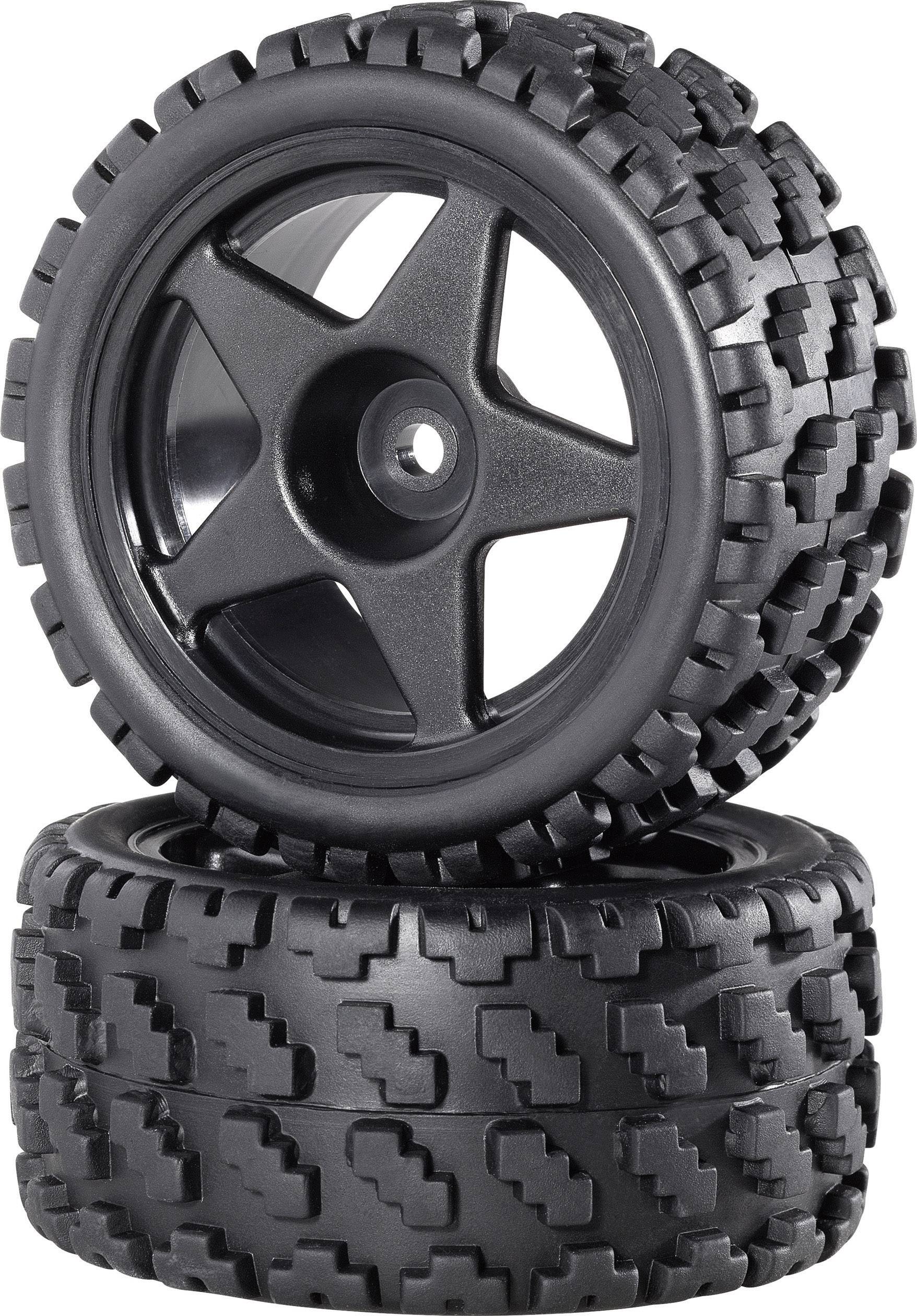 Roues complètes rally bloc large pour Buggy Reely CB36901BB1 5 rayons noir 1:10 2 pc(s)