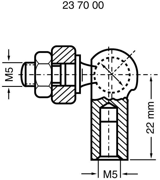 Tête sphérique avec filetage intérieur Modelcraft 237000 M5 acier 1 pc(s)