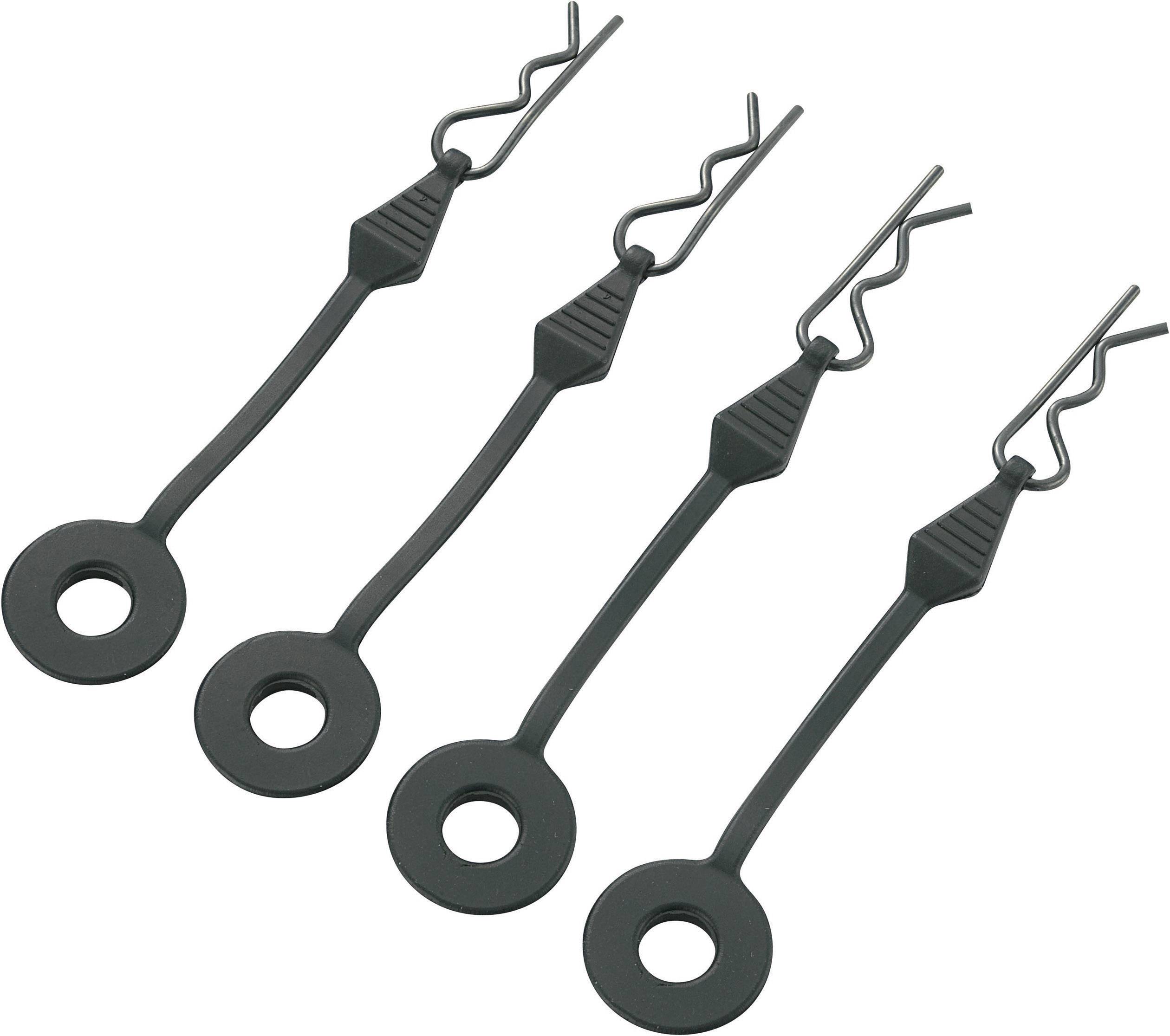 Clips pour carrosserie Reely noir Longueur 30 mm 1:8, 1:6, 1:5 4 pc(s)