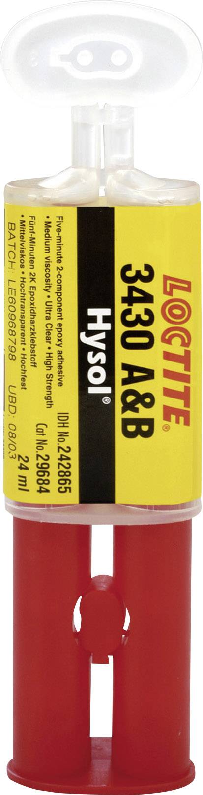 'LOCTITE 3430 A&B Hysol' Colle époxy bicomposante, 24 ml, transparente. Adaptée au bois, métal, verre, céramique, caoutchouc.