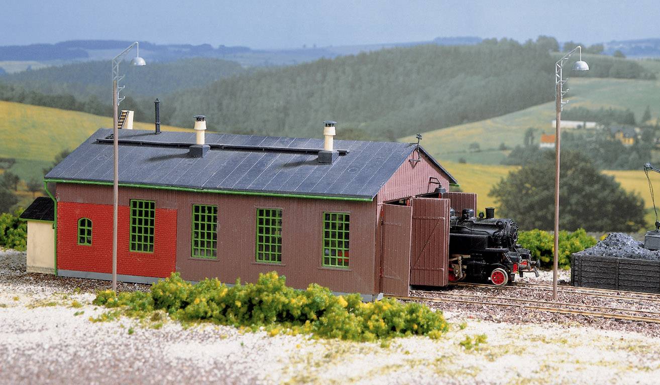 Hangar de locomotive deux en continu Auhagen 11332 H0 1 pc(s)
