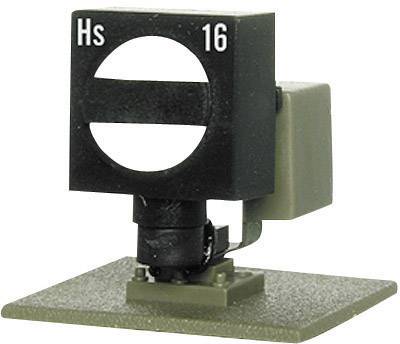 Un petit viseur carré portant l'inscription 'Hs 16' sur un socle gris.