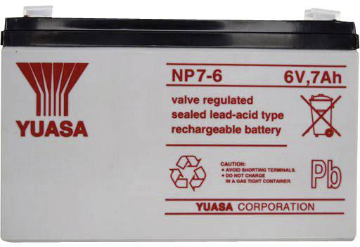Yuasa NP7-6 NP7-6 Batterie au plomb 6 V 7 Ah plomb (AGM) (l x H x P) 151 x 97 x 34 mm cosses plates 4,8 mm sans entretien