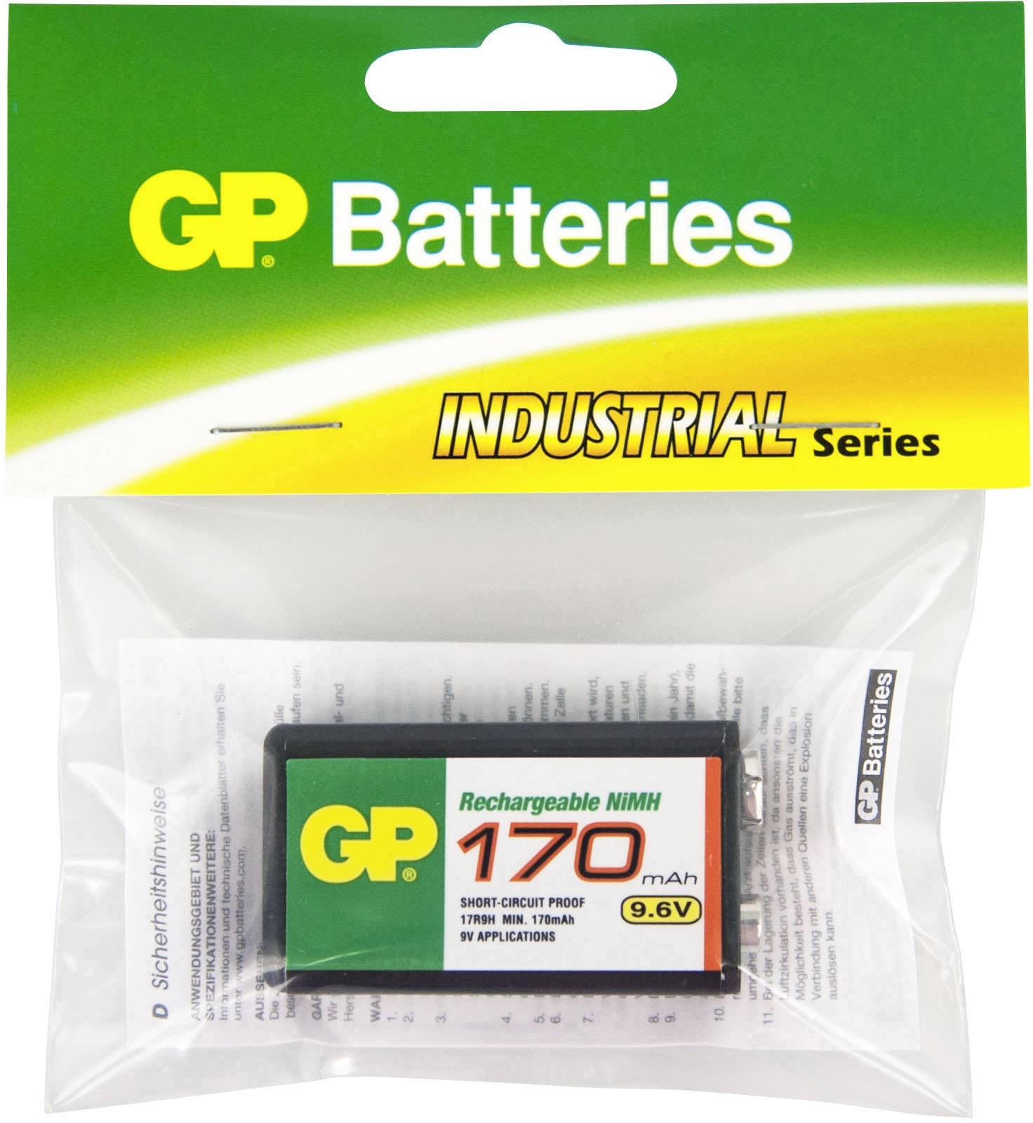 GP GPIND17R9HC1 Pile rechargeable 6LR61 (9V) NiMH 170 mAh 9.6 V 1 pc(s)