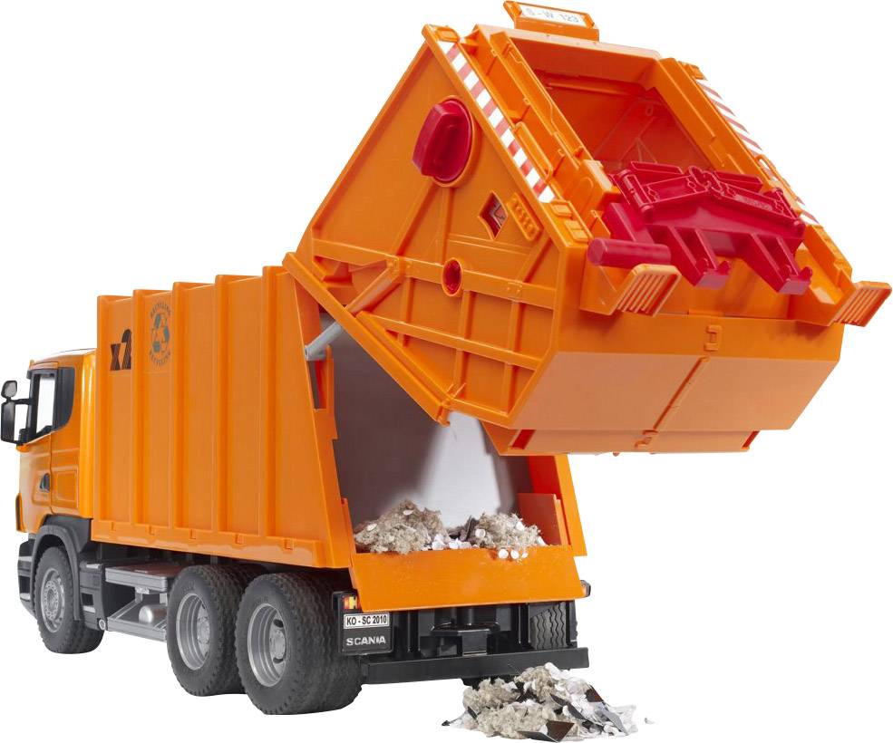 Bruder Scania R-Serie Müll-LKW orange
