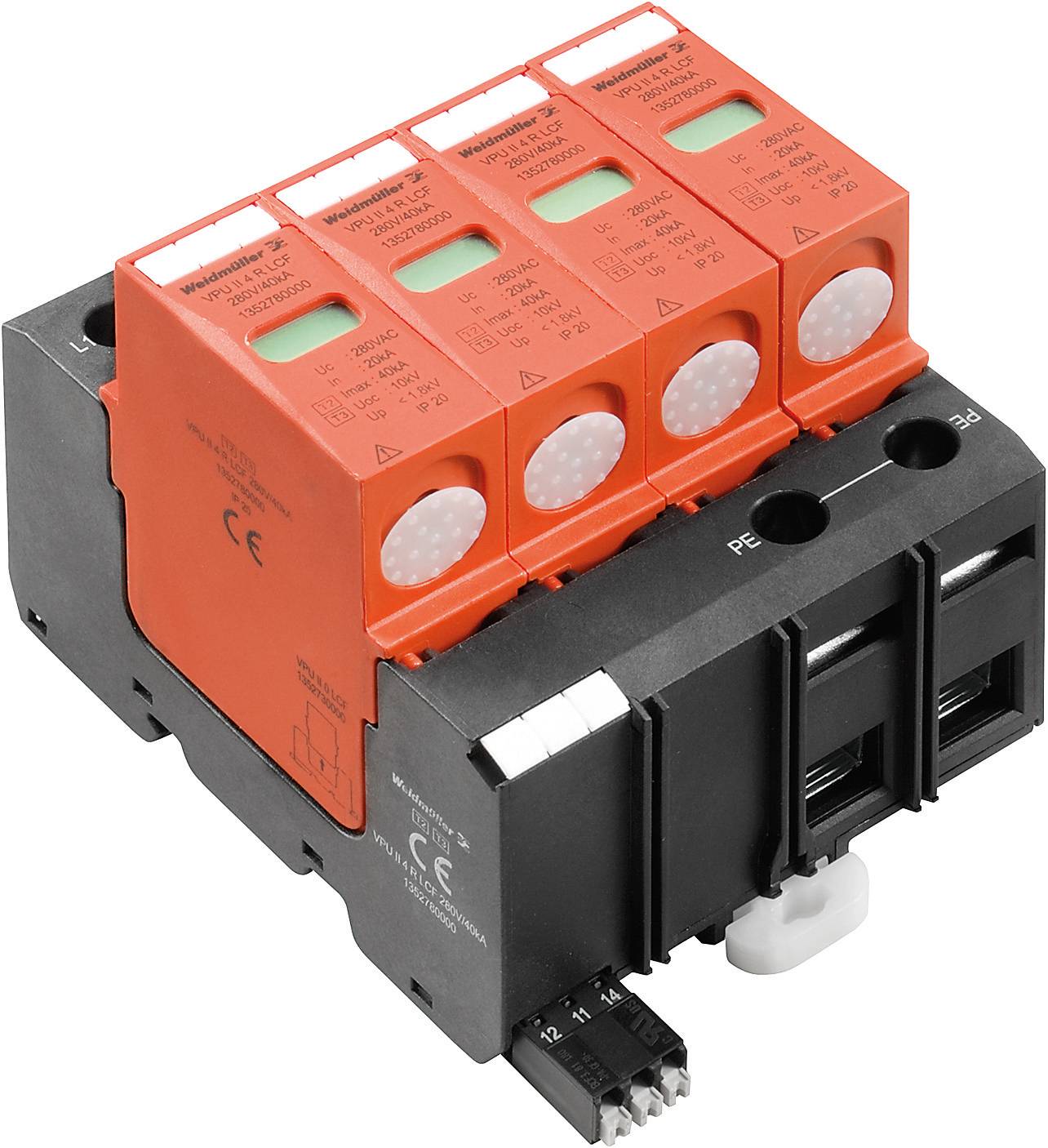 Weidmüller 1352780000 VPU II 4 R LCF 280V/40kA Dispositif antisurtension Protection anti-surtension pour: armoire de distribution