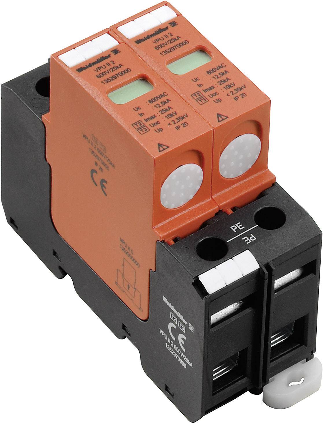 Weidmüller 1352970000 VPU II 2 600V/40kA Dispositif antisurtension Protection anti-surtension pour: armoire de distribution 12.5