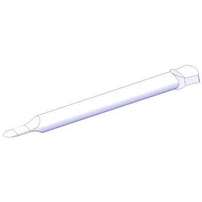 Un embout de tournevis à empreinte cruciforme montre la pointe et la base hexagonale pour la fixation sur des outils.