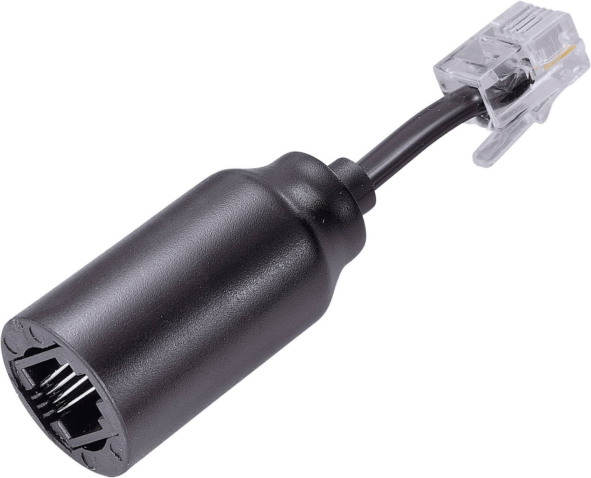 Renkforce dérouleur de câble Adaptateur [1x RJ10 mâle 4P4C - 1x RJ10 femelle 4P4C] 3.00 cm noir