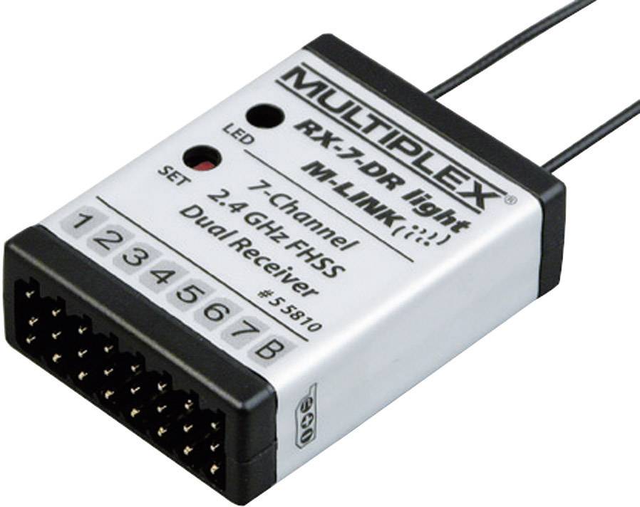Récepteur 7 canaux Multiplex RX-7-DR light 2,4 GHz Système de connecteur Uni (Graupner/JR/Futaba)