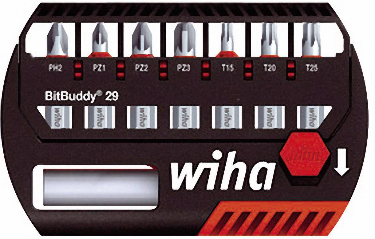 Wiha BitBuddy 36936 Jeu d'embouts 8 pièces cruciforme Phillips, vis Pozidriv, TORX® intérieur zone de torsion