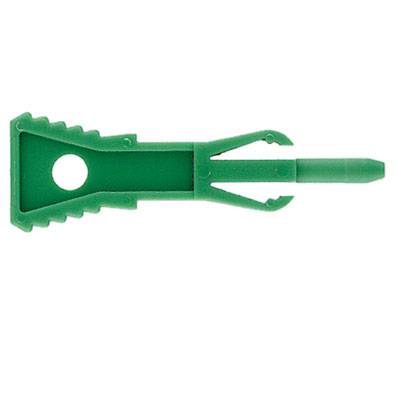 Un chevilles verte, adaptée aux fixations dans des matériaux pleins et creux.