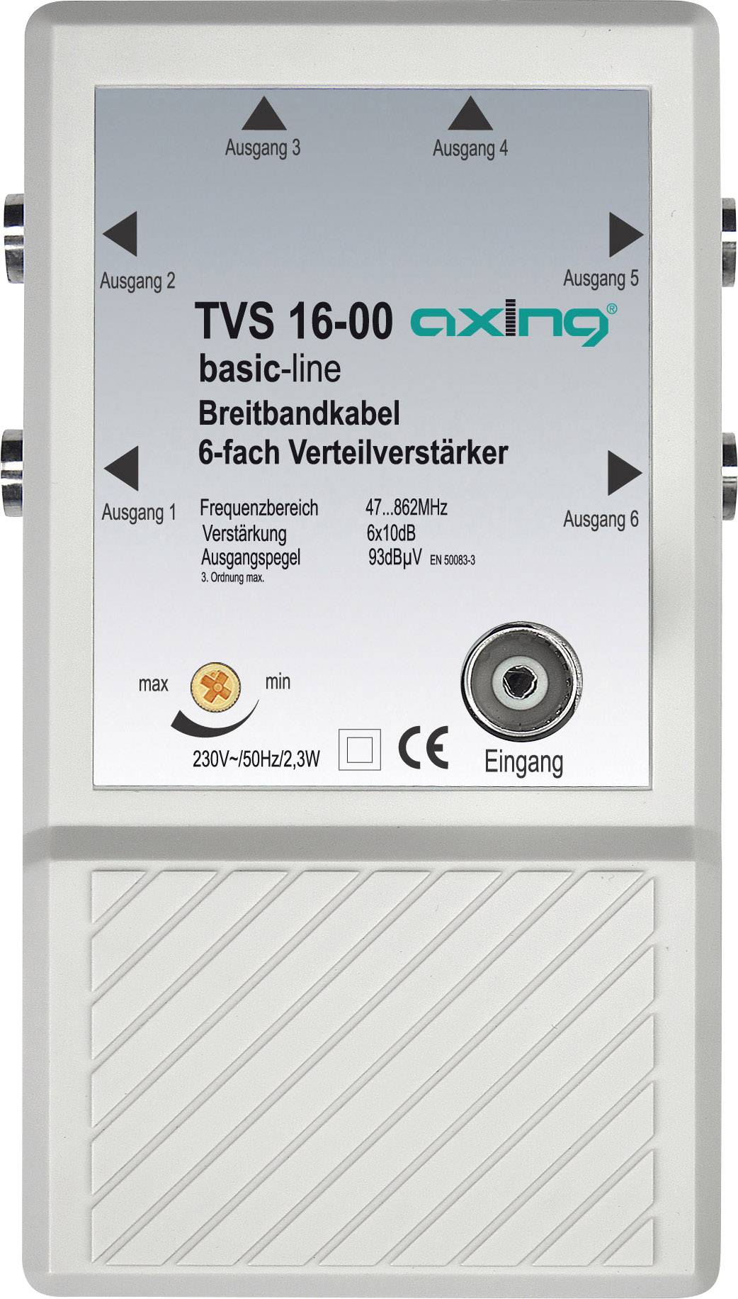 Amplificateur distributeur 6 sorties 10 dB Axing TVS 16
