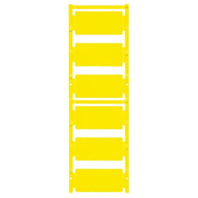 Partie de forme jaune avec six découpes rectangulaires, disposées symétriquement.