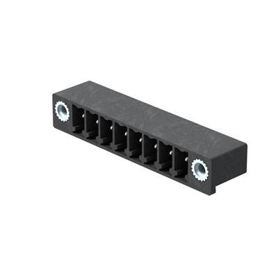 Un connecteur rectangulaire noir en plastique à dix broches, adapté pour relier des composants électroniques.