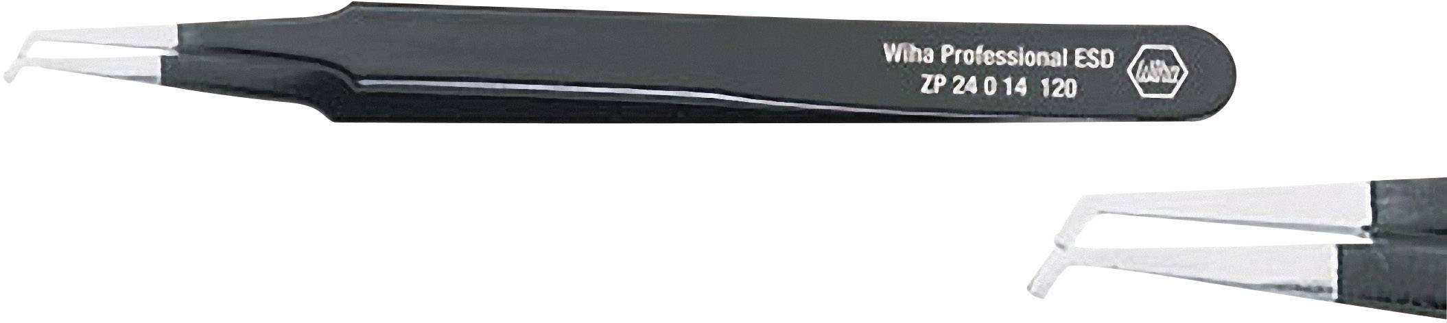 Wiha 32338 Pince brucelle CMS plate, courbée à 45° 120 mm