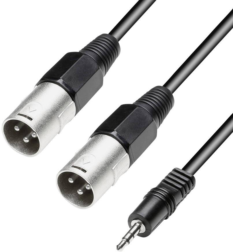 Paccs XLR Câble adaptateur [2x XLR mâle - 1x Jack mâle 3.5 mm] 3.00 m noir
