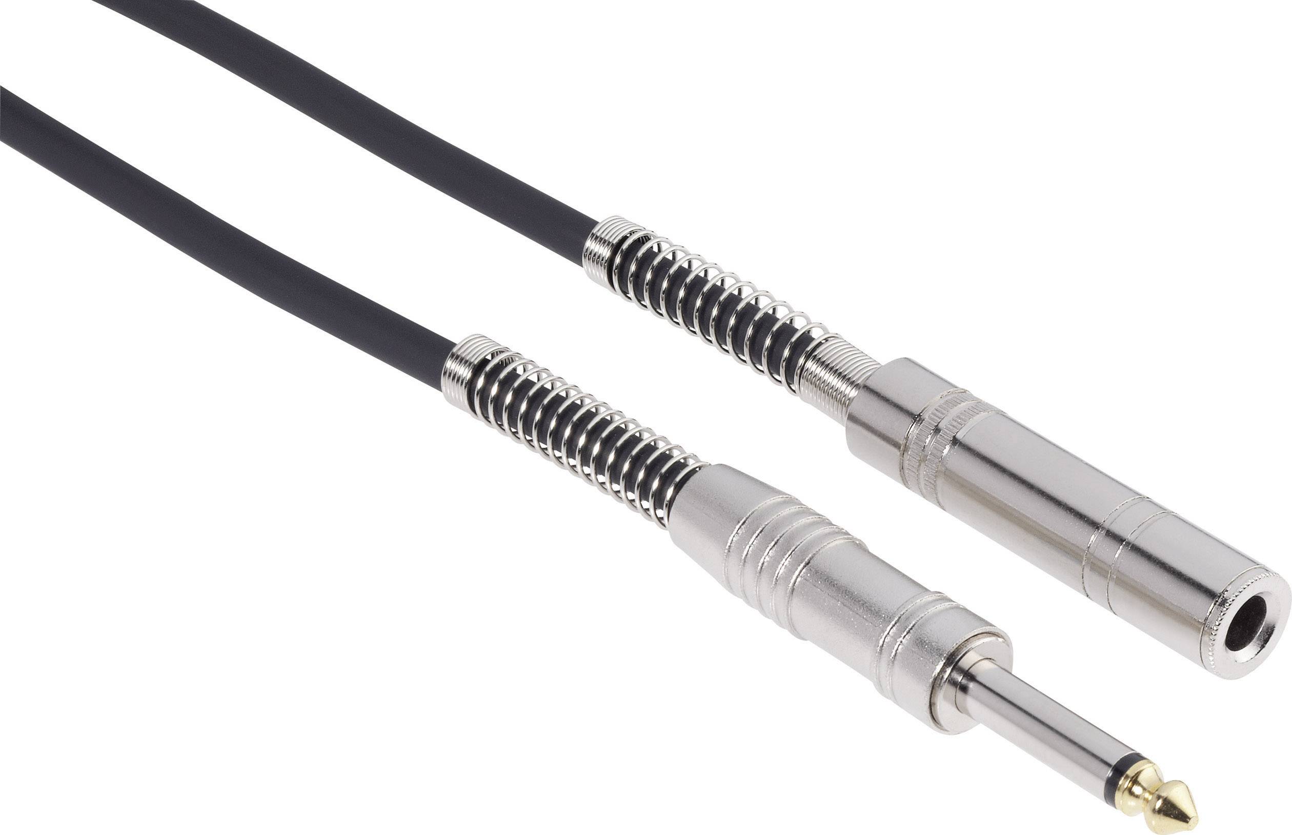 Rallonge pour câble pour instrument Câble jack noir Jack femelle 6,3 mm/jack mâle 6,3 mm