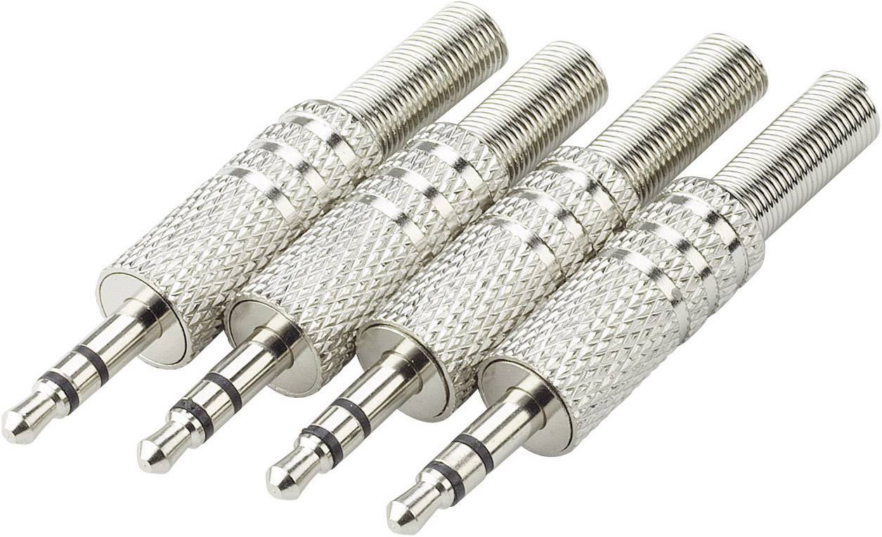 Lot de 4 fiches Jack Mâles 3.5mm stéréo design métal Paccs