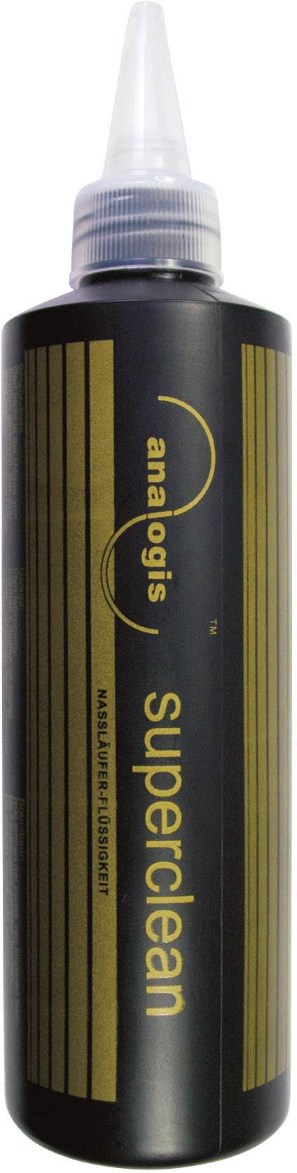 Une bouteille noire portant l'inscription dorée 'anagis superclean', fermée par un couvercle transparent.