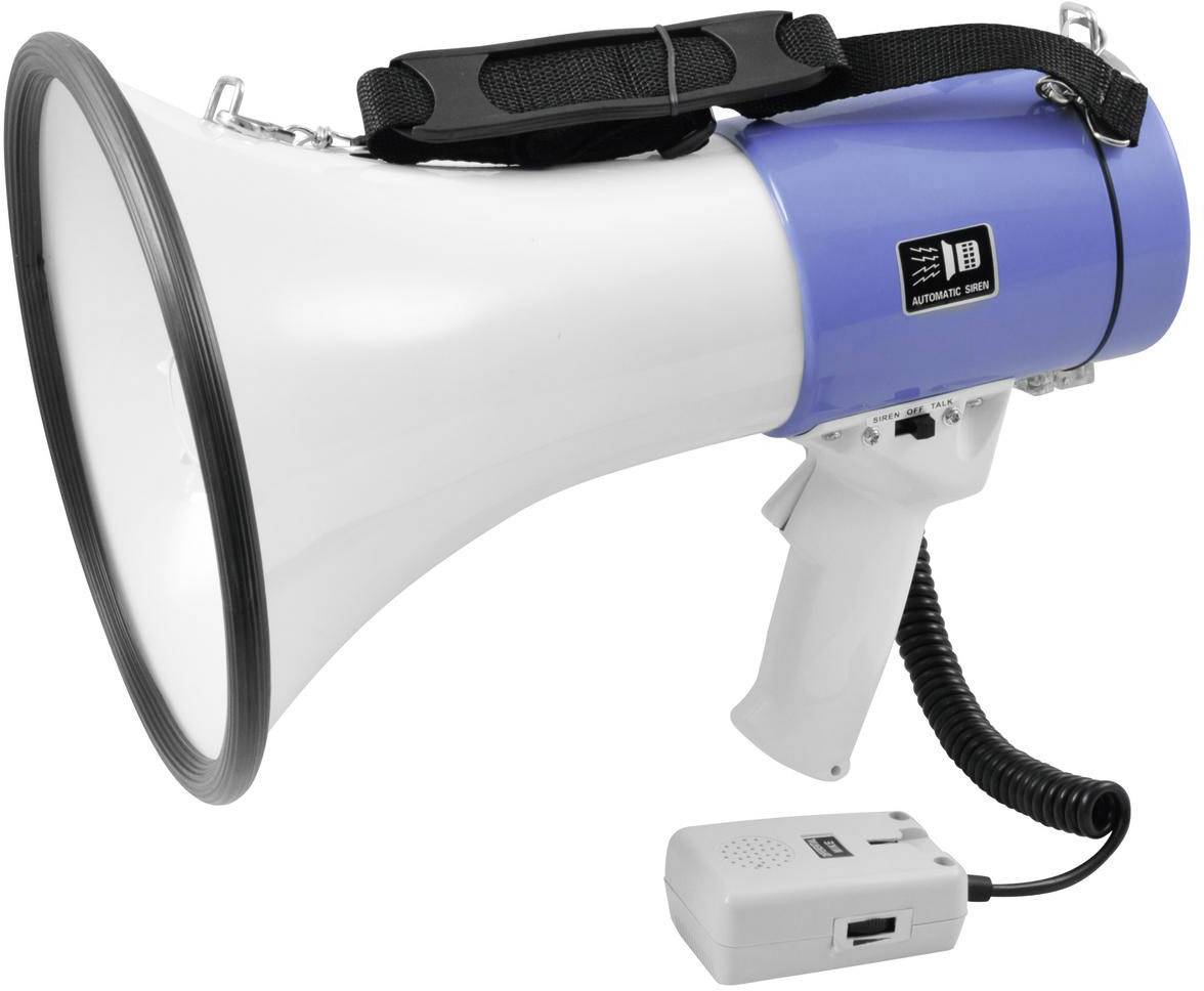 Omnitronic Mégaphone avec sangle de retenue, avec microphone à main
